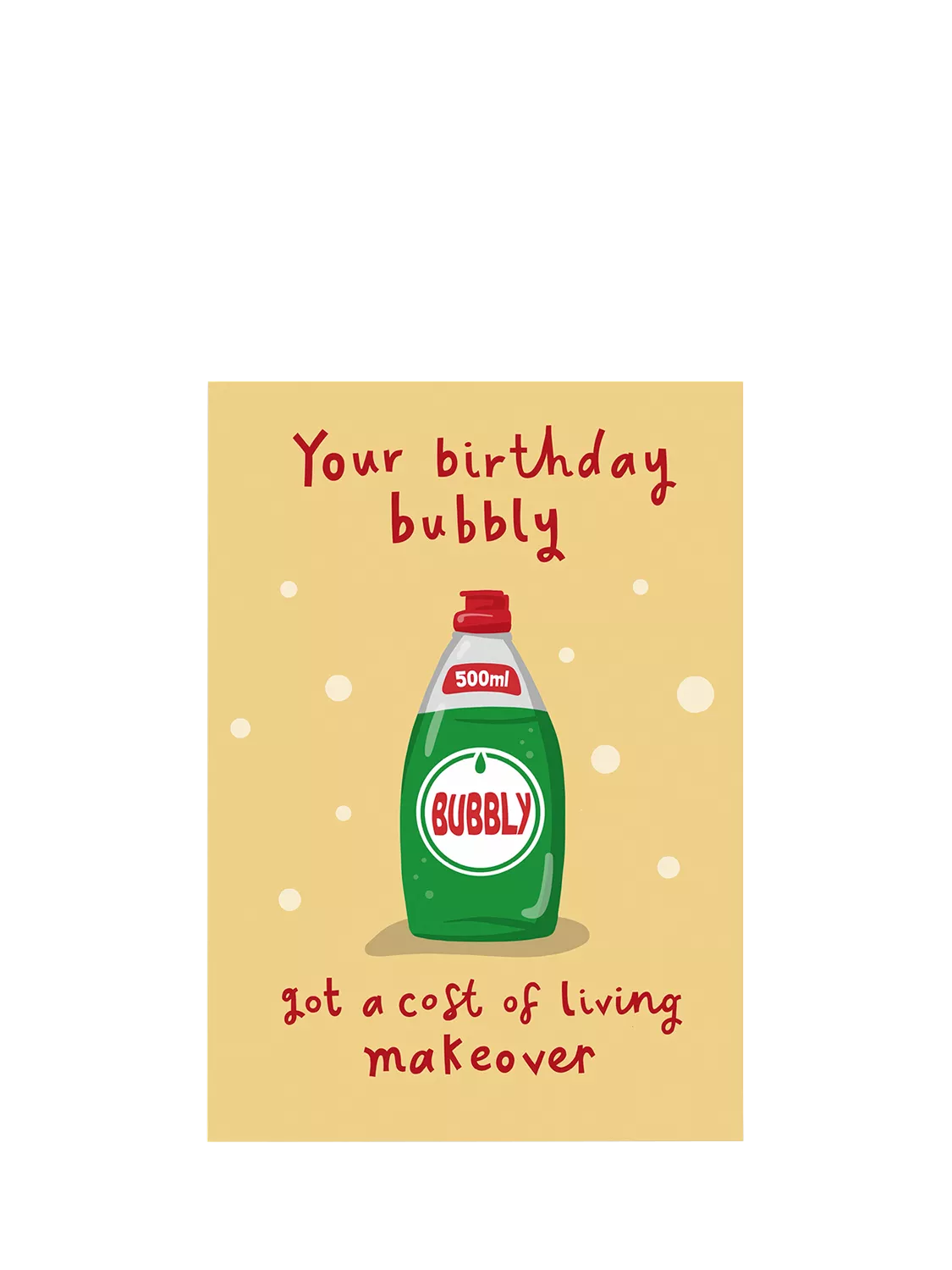 Running With Scissors washing up liquid bottle birthday card, UK version