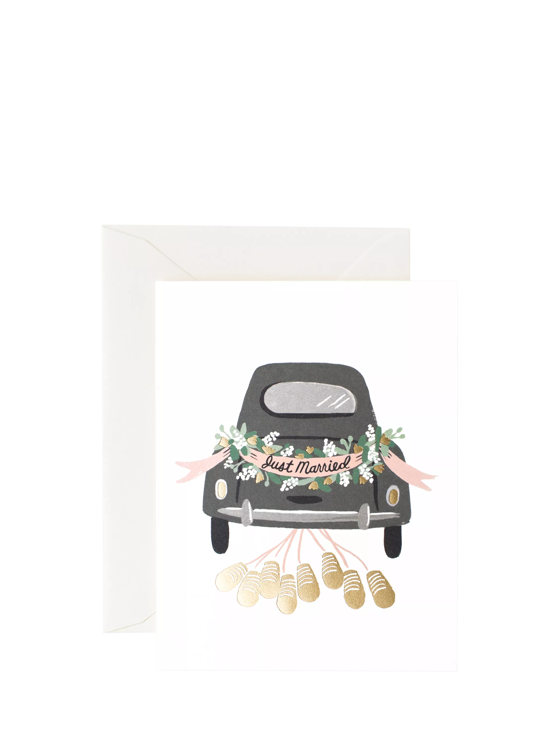Rifle Paper Co. Just Married Wedding Card foil detail, imported from the UK