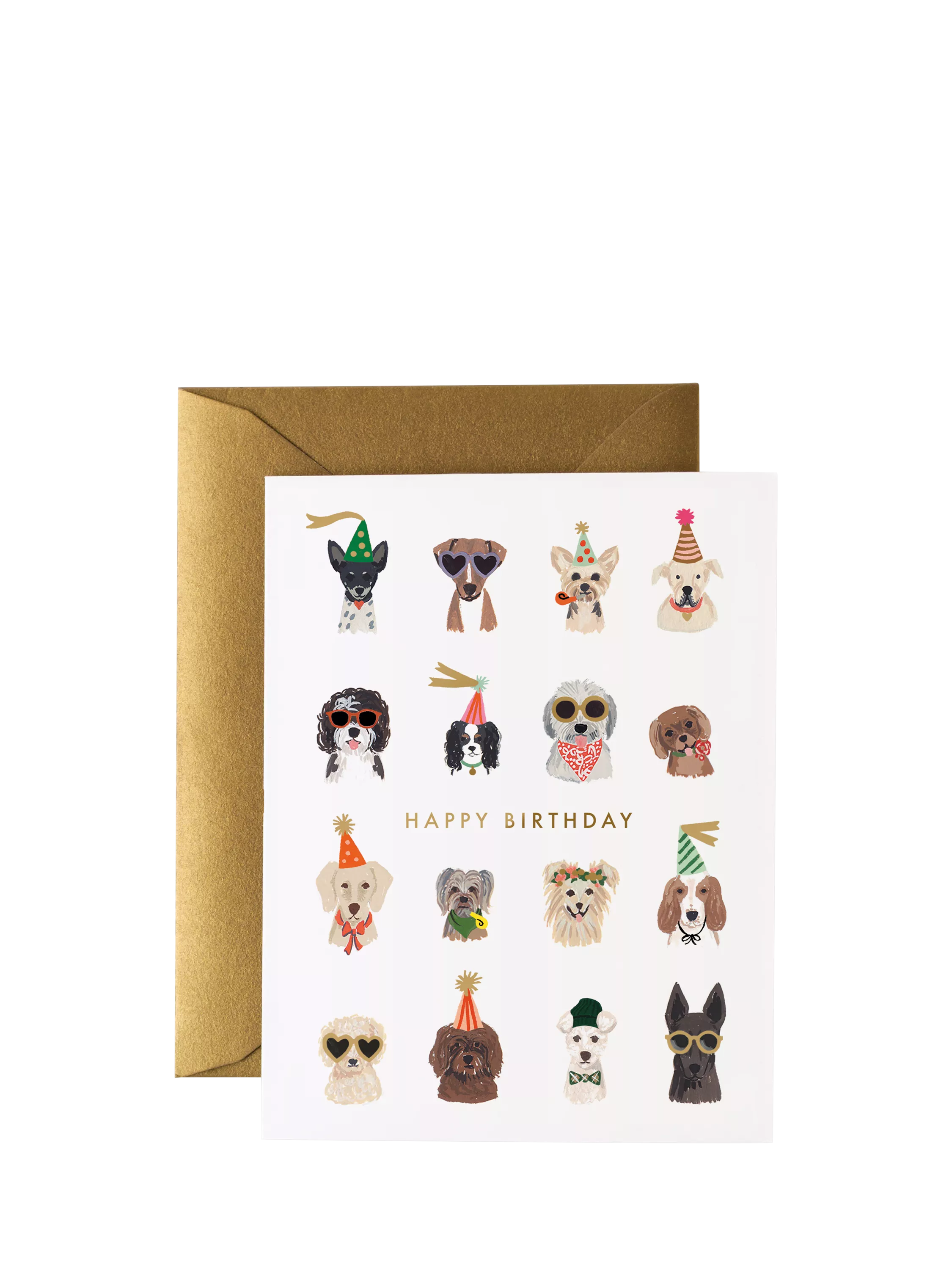 Rifle Paper Co. Party Pups birthday card, UK version