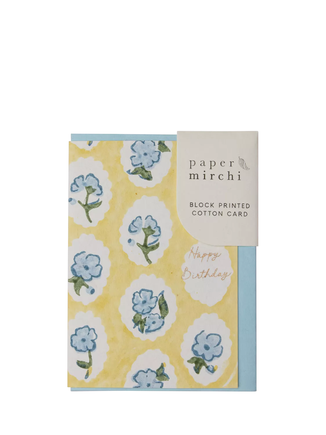 Paper Mirchi scallop tiles birthday card, imported from the UK