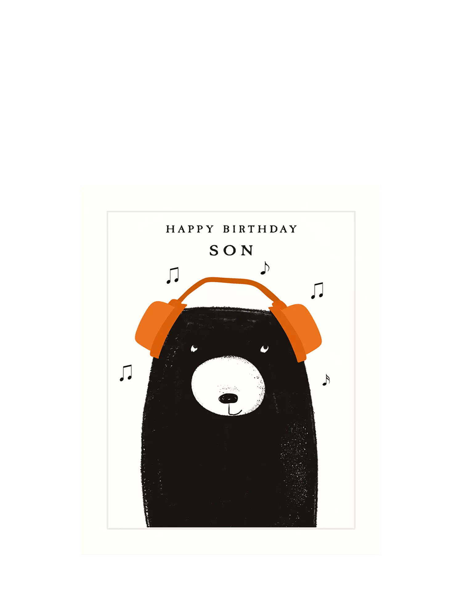 Art File Bear Headphones birthday card (British brand)