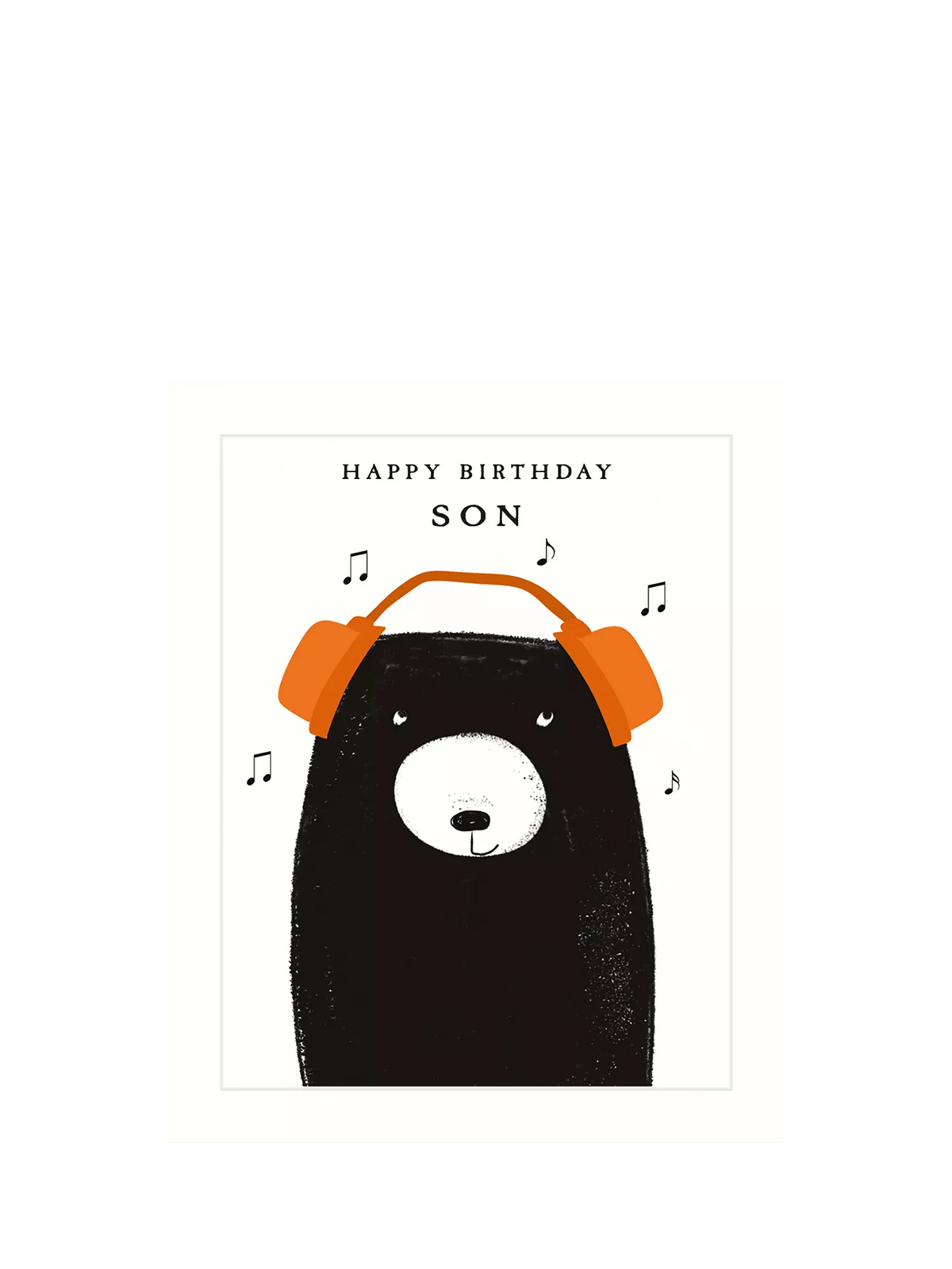 Art File Bear Headphones birthday card (British brand)
