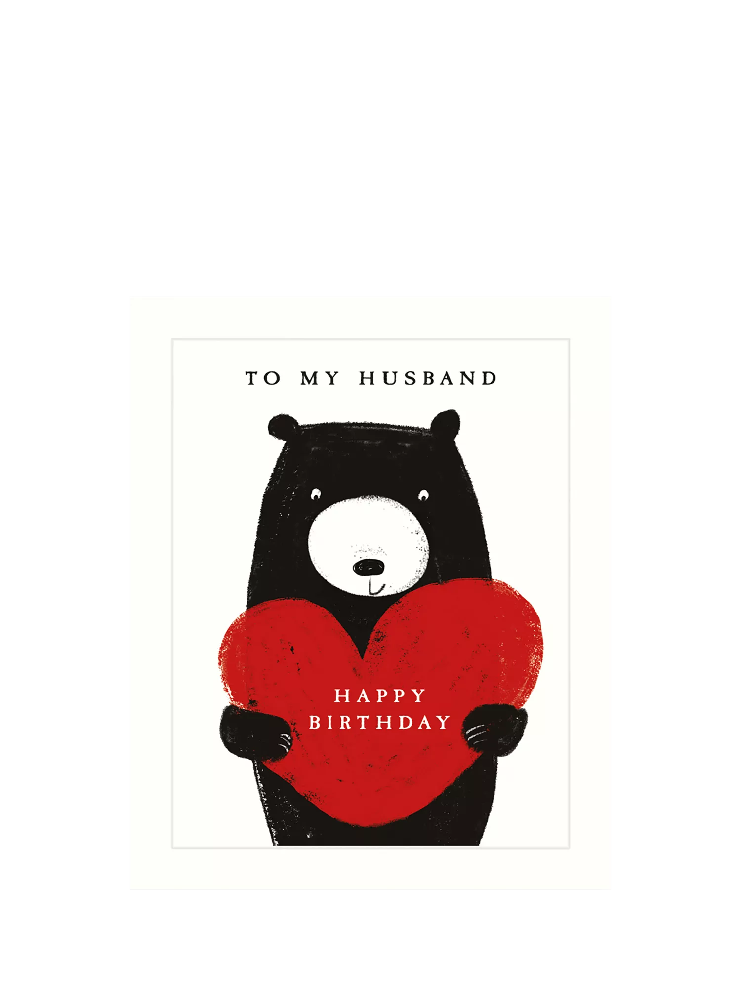 Art File Bear Heart husband birthday card, imported from the UK