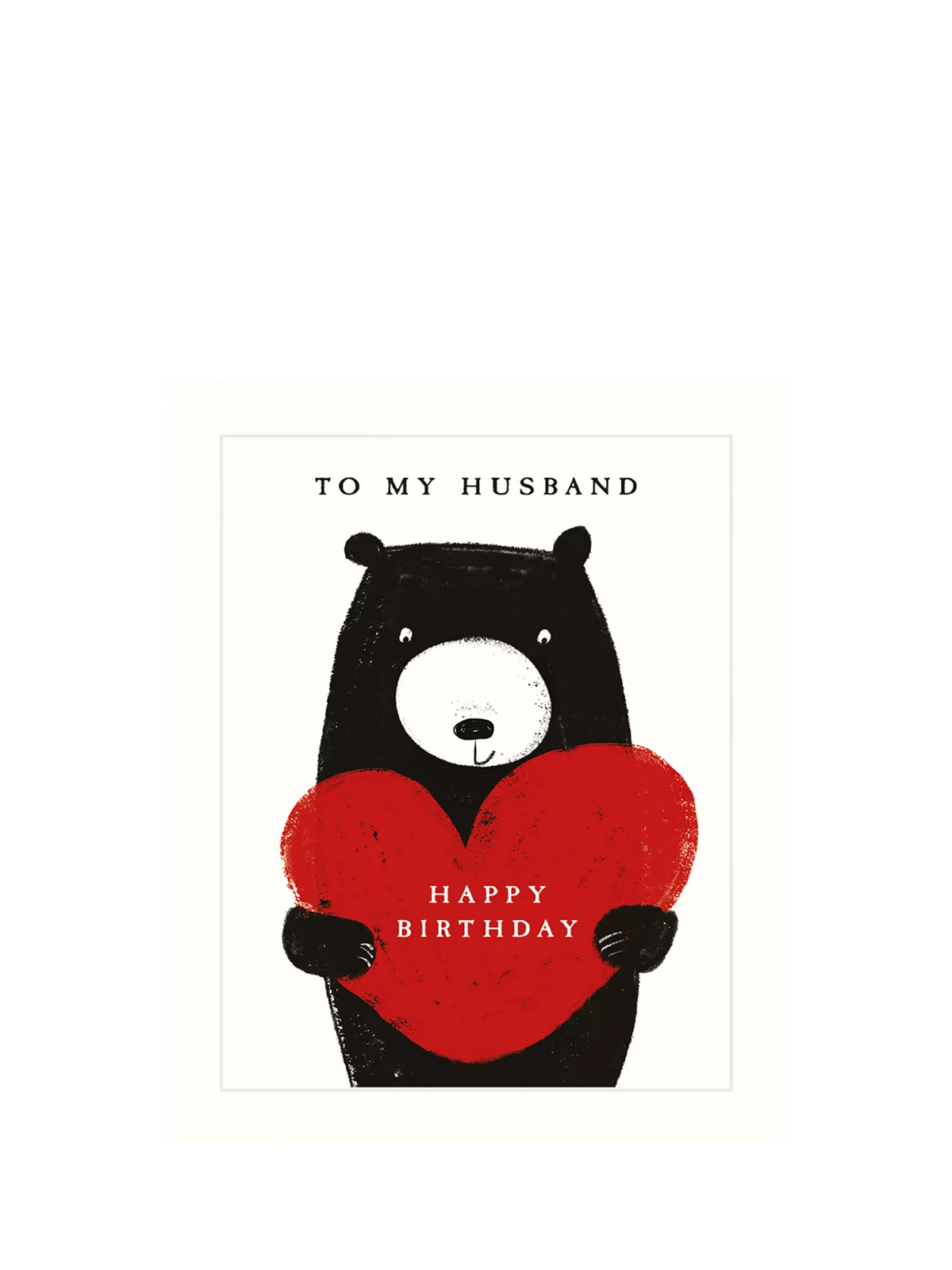 Art File Bear Heart husband birthday card, imported from the UK