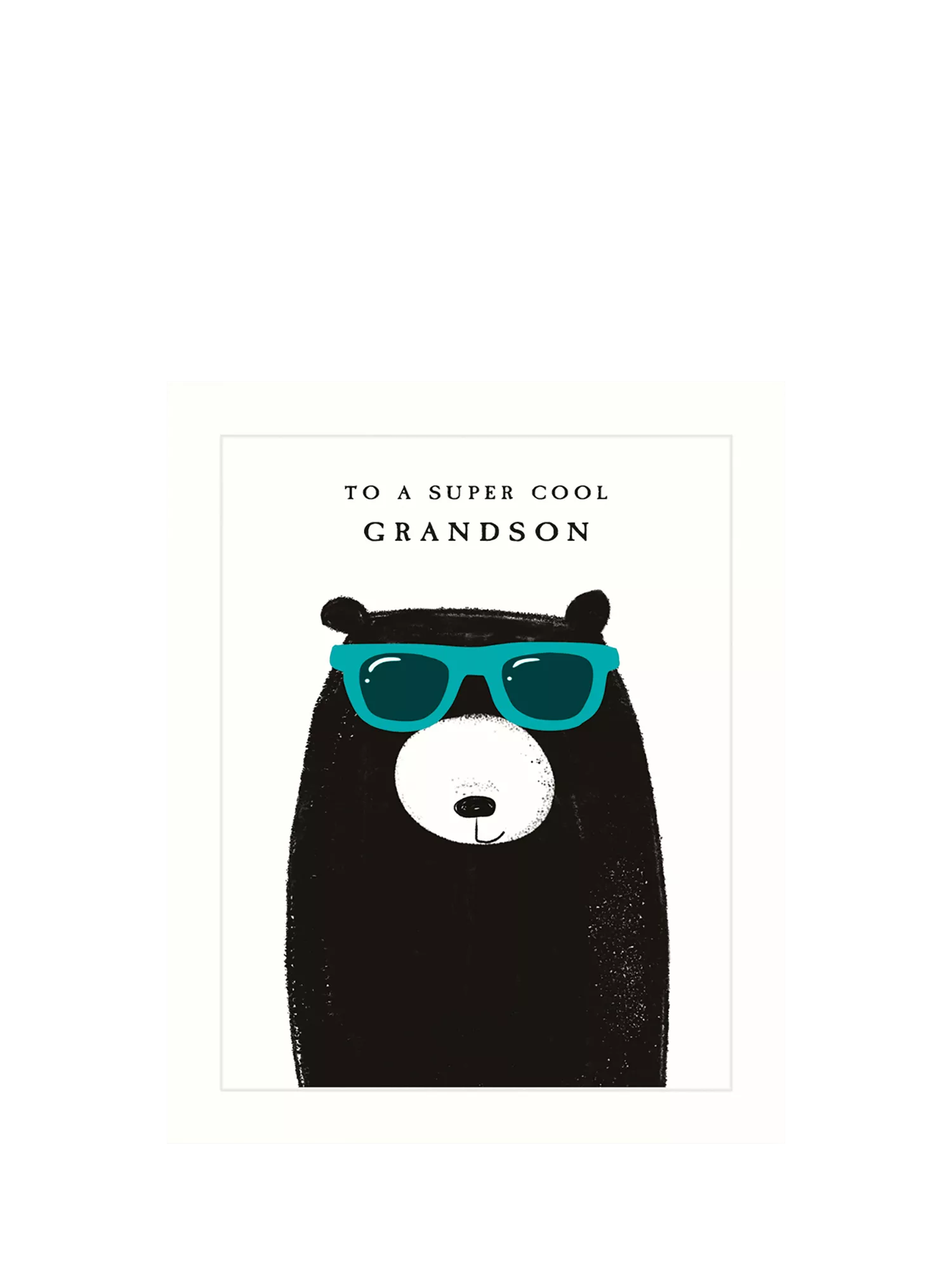Art File bear sunglasses birthday card, UK version