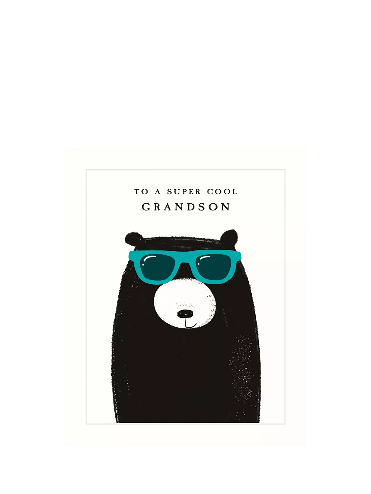Art File bear sunglasses birthday card, UK version