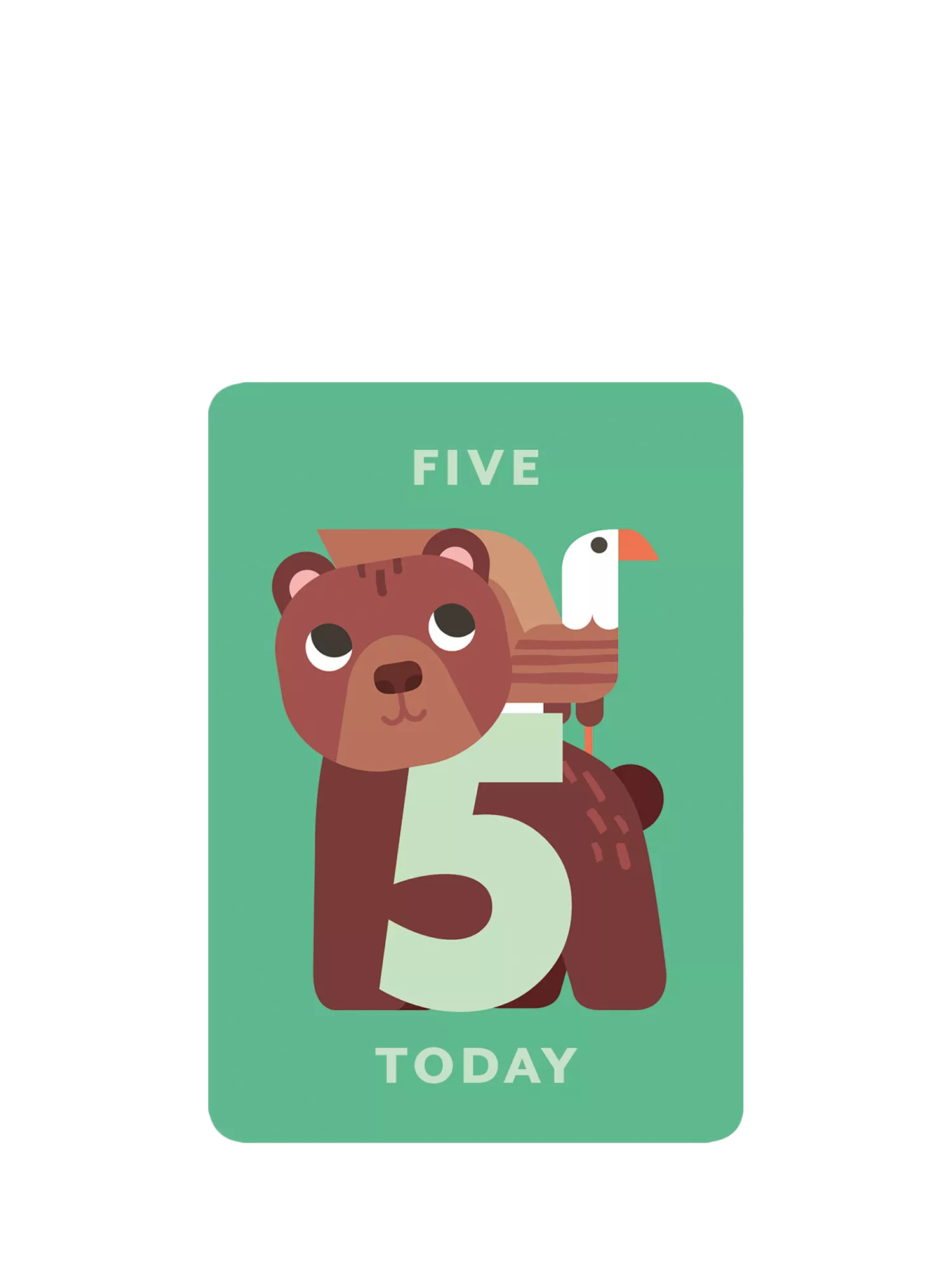 Art File bear and eagle 5th birthday card, imported from the UK