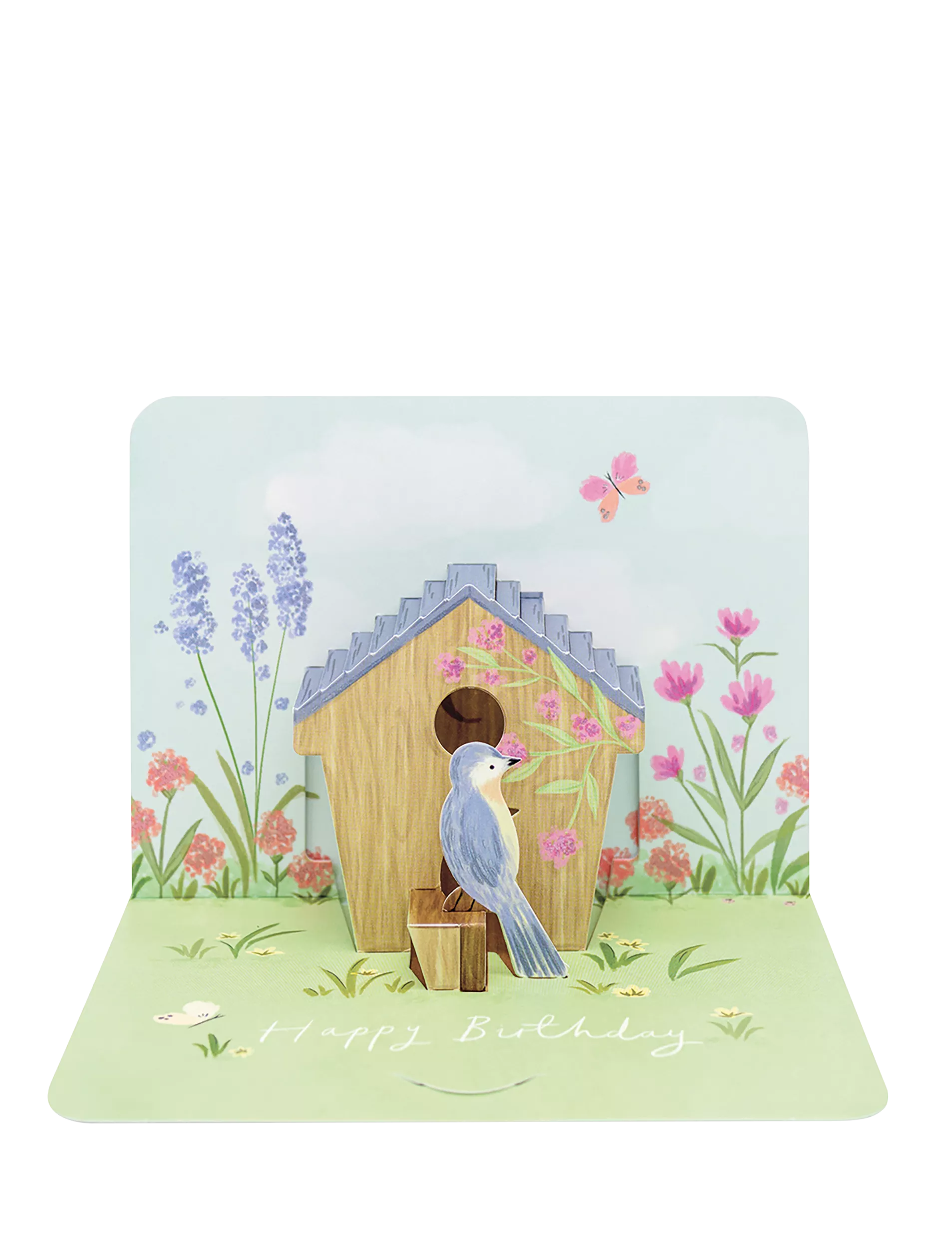 Art File pop up bird house birthday card, UK version