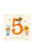 Art File Pirate Animals 5th Birthday Card - British product