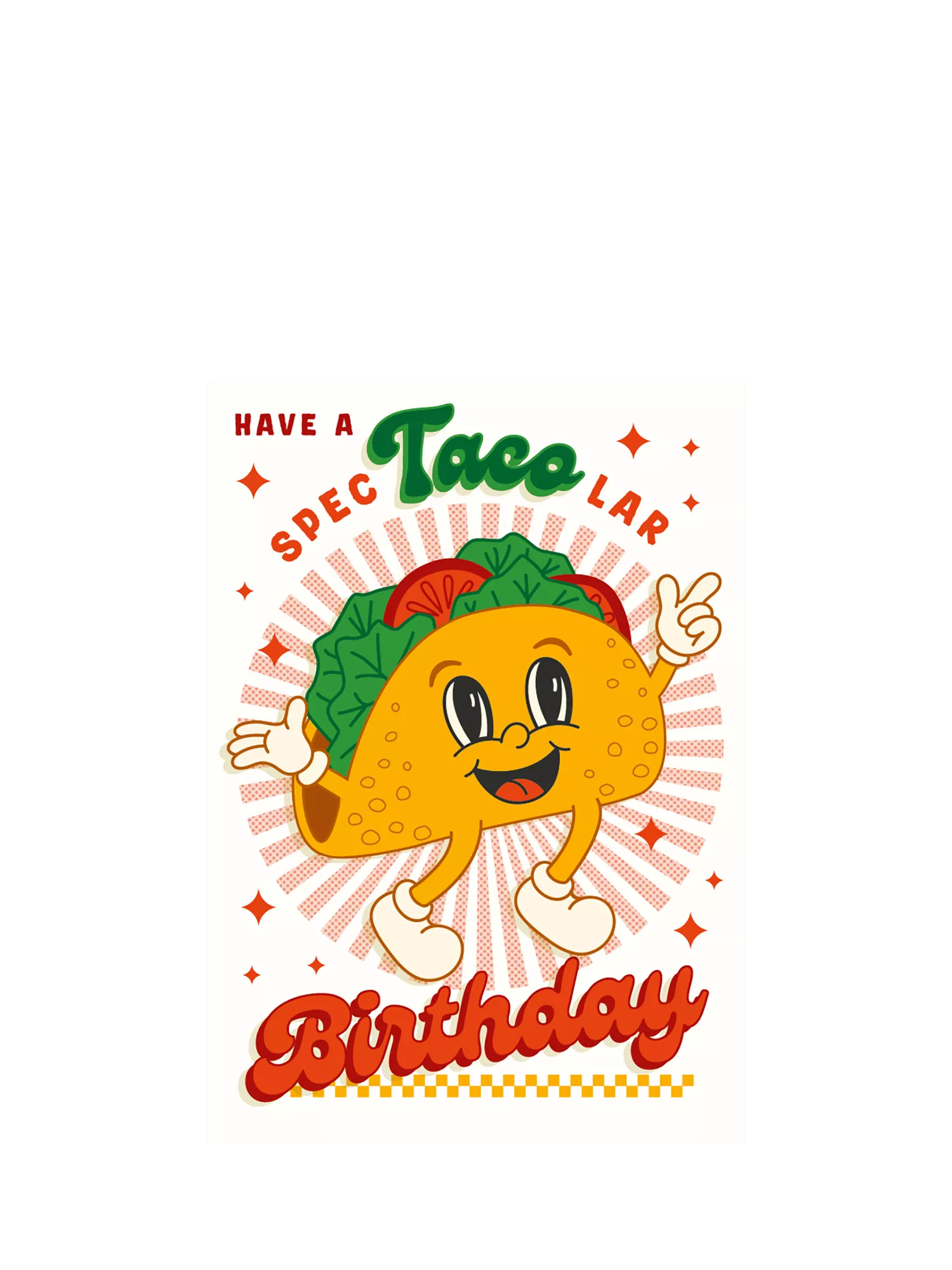 Art File Taco Face birthday card (British brand)