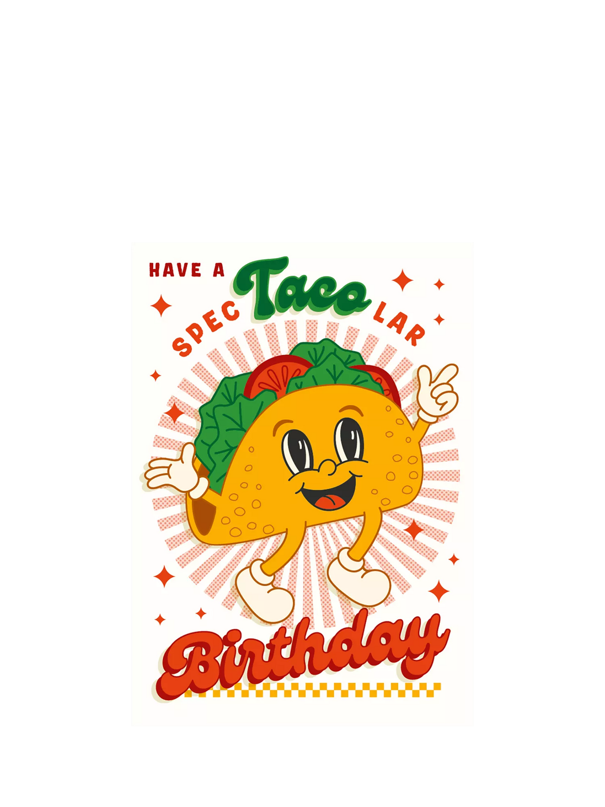 Art File Taco Face birthday card (British brand)