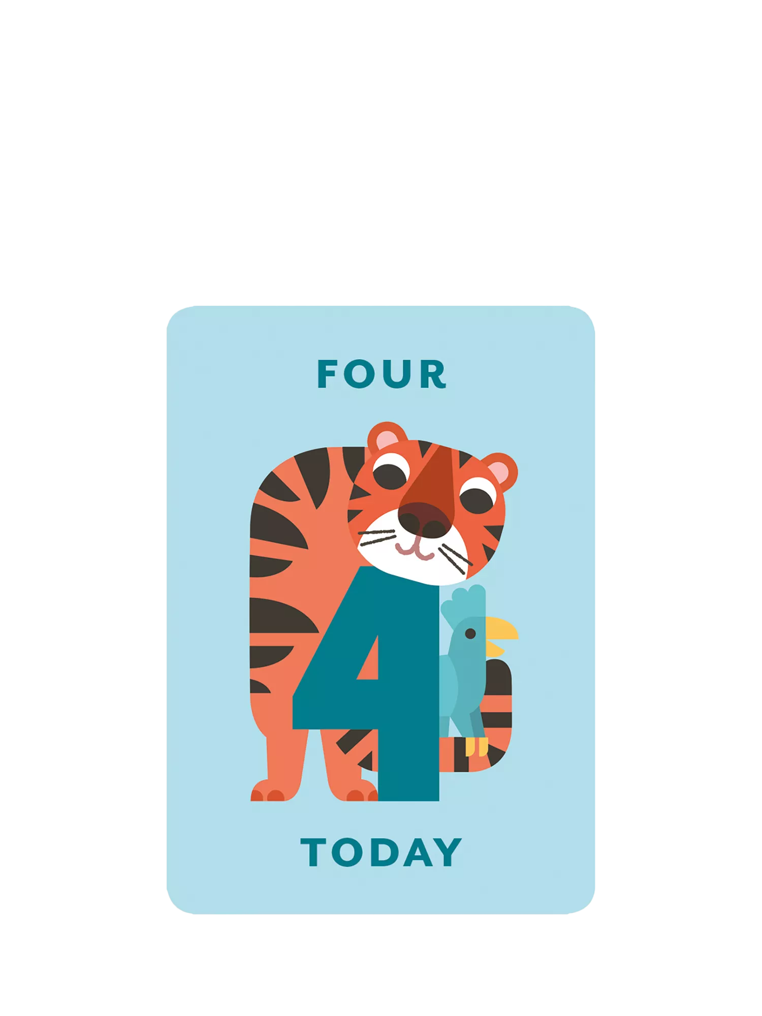 Art File Tiger & Bird 4th birthday card - British product