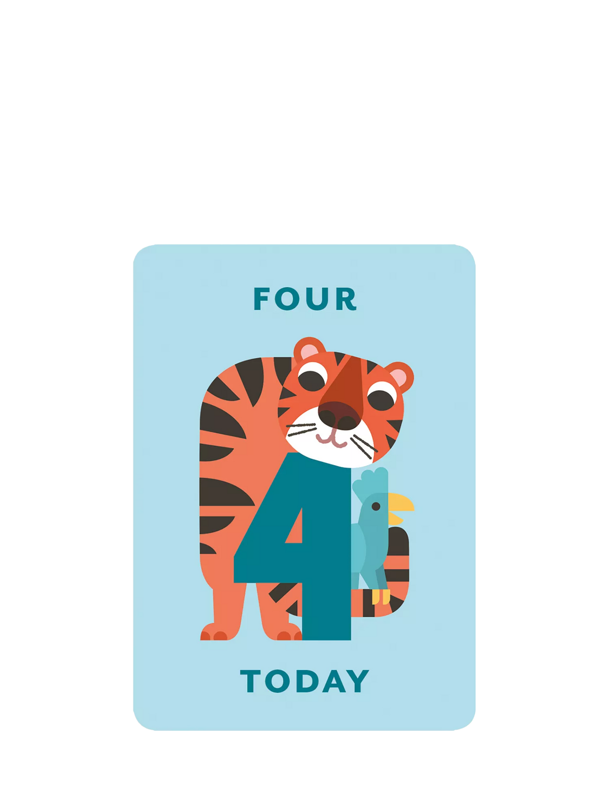 Art File Tiger & Bird 4th birthday card - British product