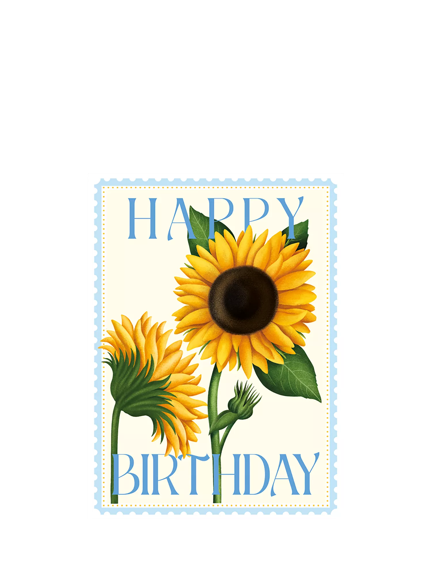 Art File sunflowers birthday card, imported from the UK