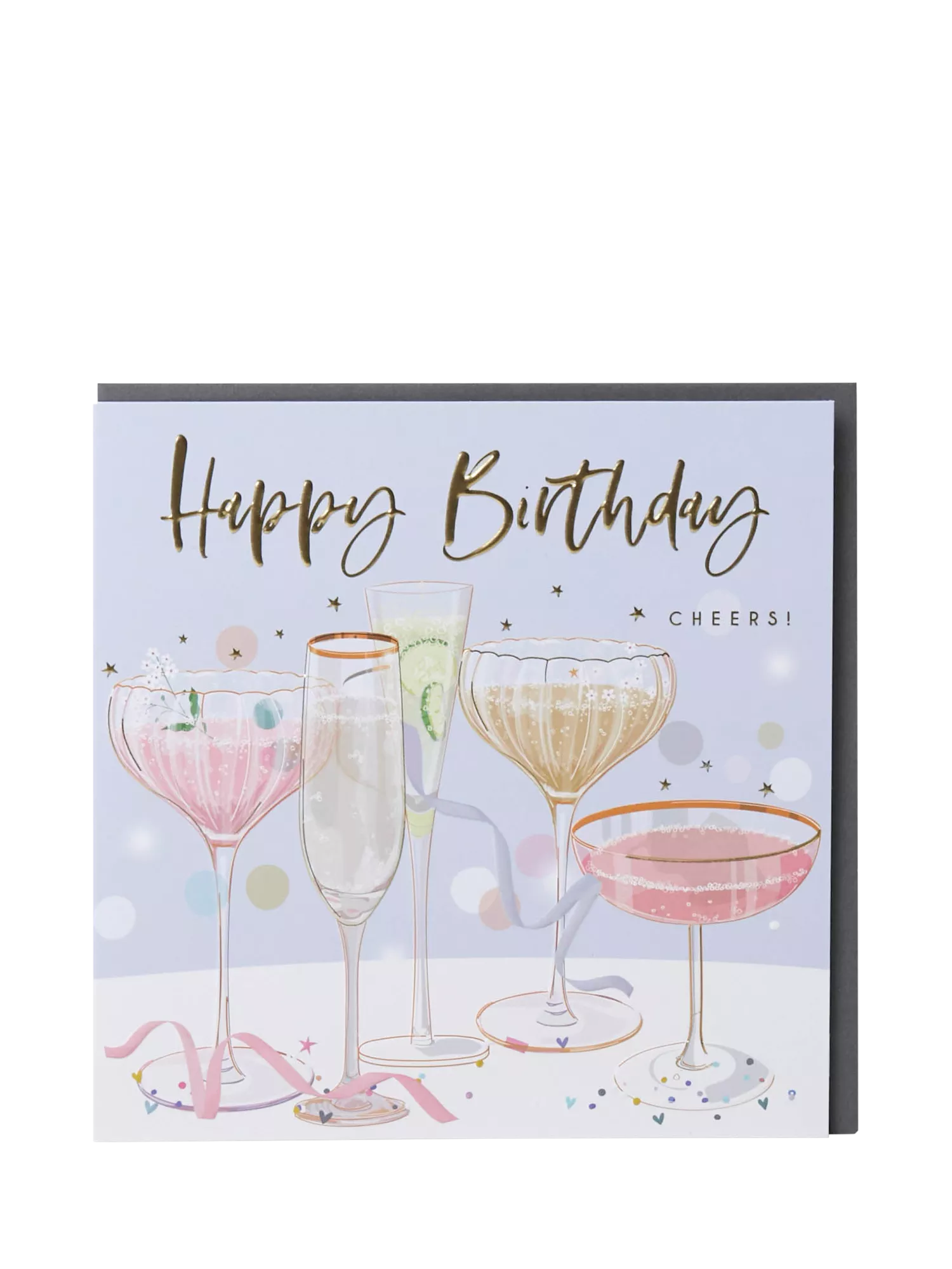 Belly Button Designs drinking glasses birthday card 165mm, imported from the UK