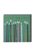 Belly Button Designs patterned candles birthday card, imported from the UK