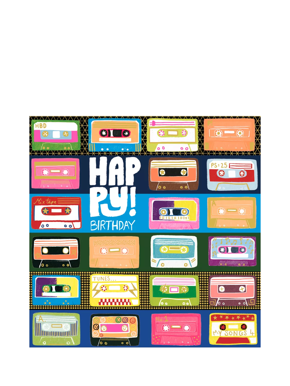 Paper Salad Cassettes birthday card (British brand)