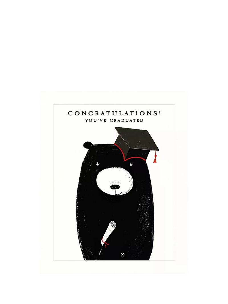 Art File bear graduation greeting card - British product