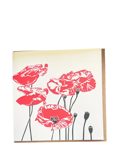 John Lewis Penguin Ink Poppy Blank Greeting Card- Buy online at McGrocer