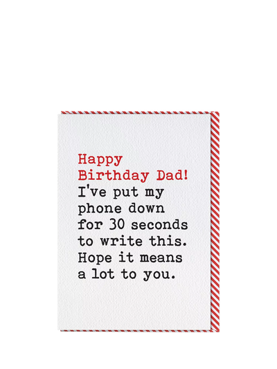 John Lewis Brainbox Candy Phone Down Dad Birthday Card 175mm x 125mm- Buy online at McGrocer