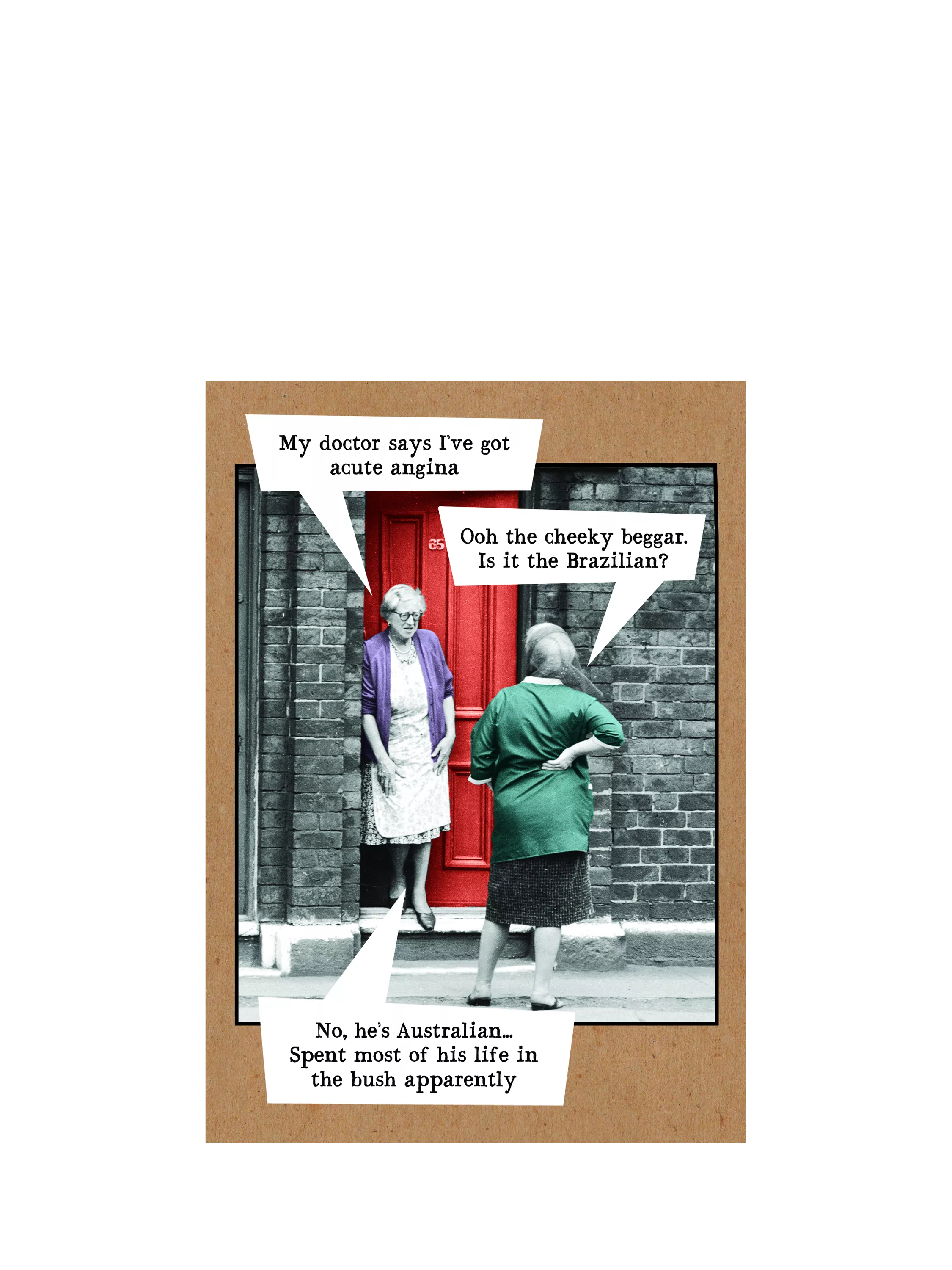 Pigment acute angina birthday card blank inside - British product