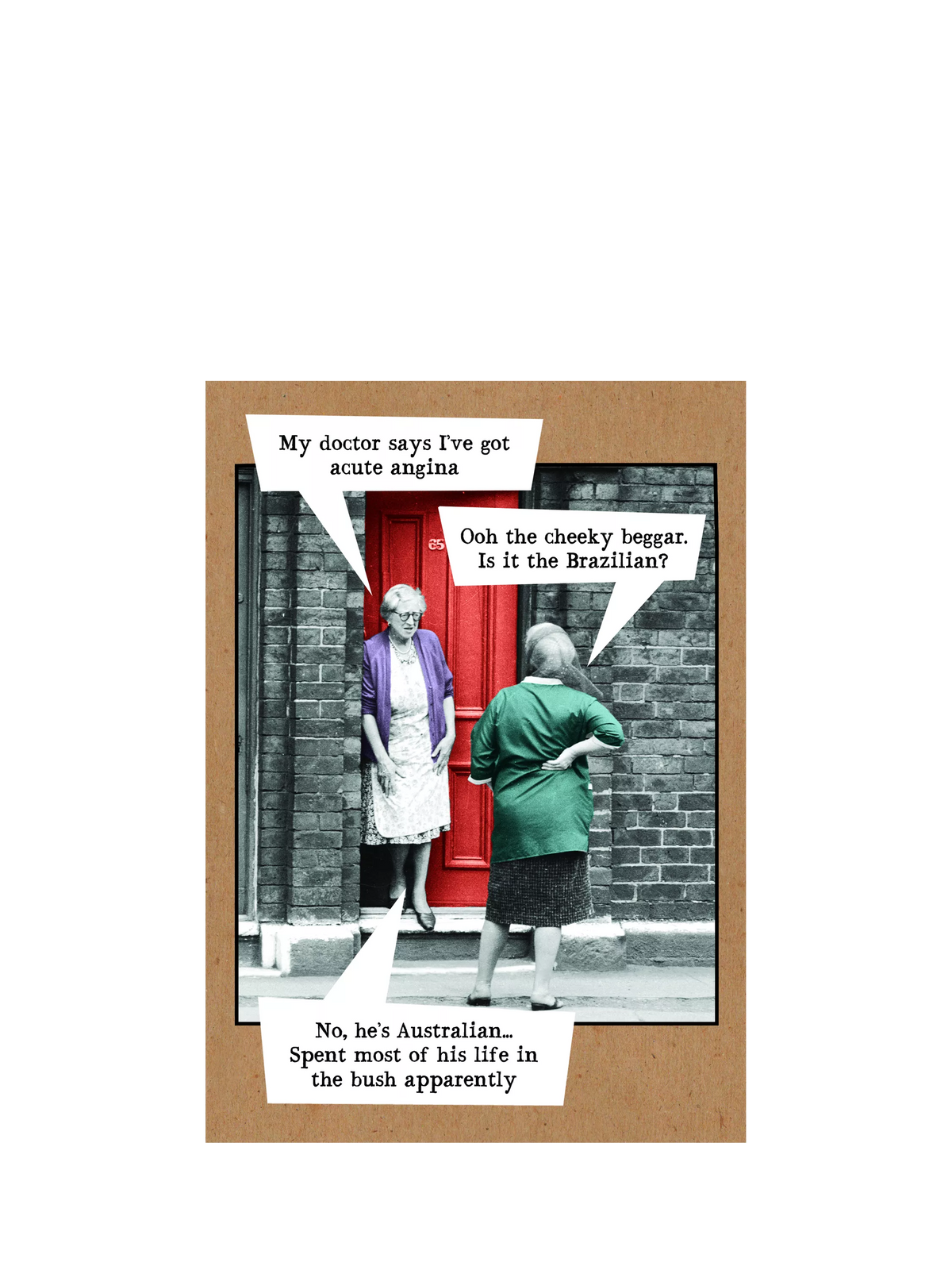 Pigment acute angina birthday card blank inside - British product