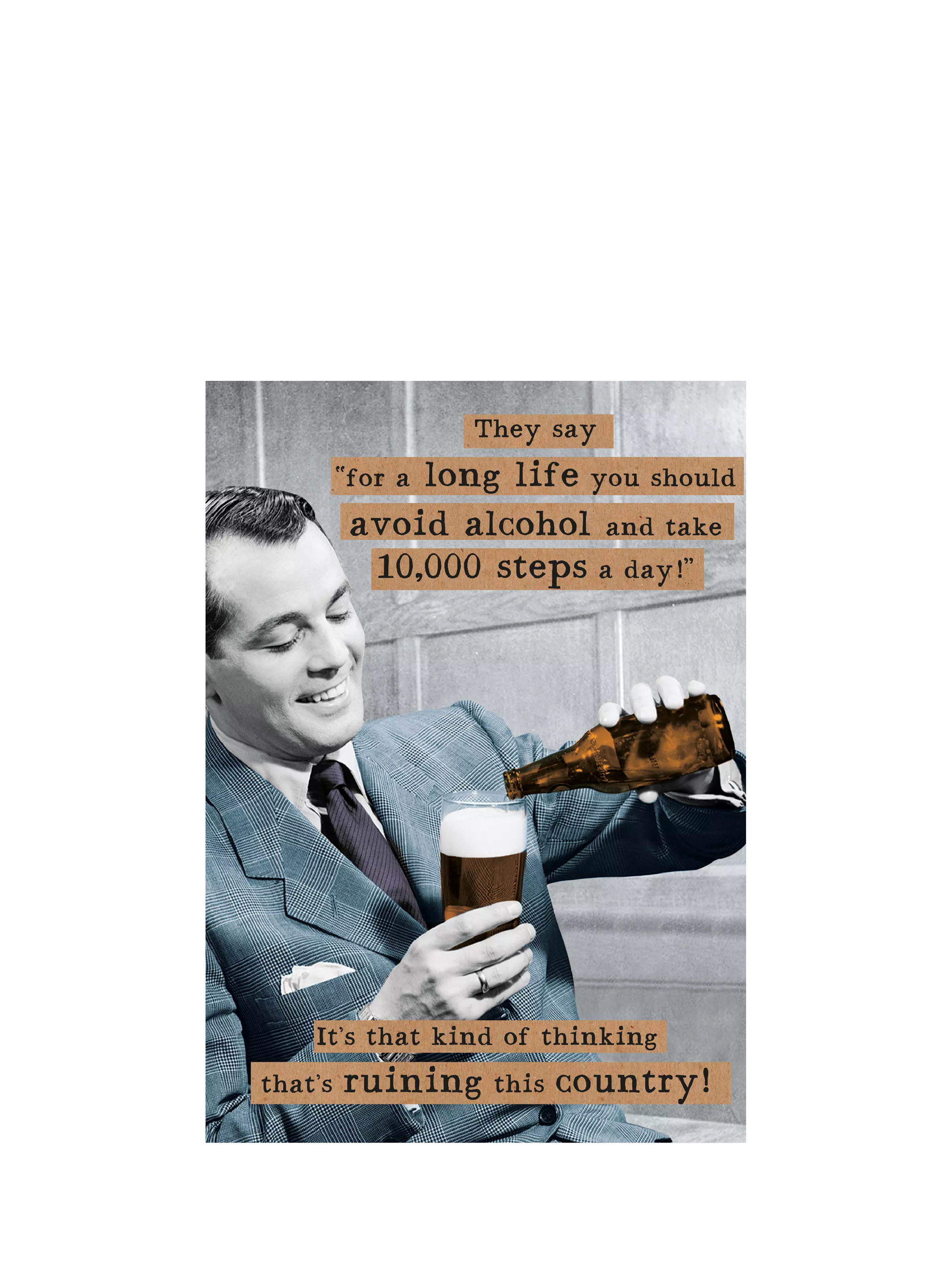 Pigment Avoid Alcohol birthday card - British product