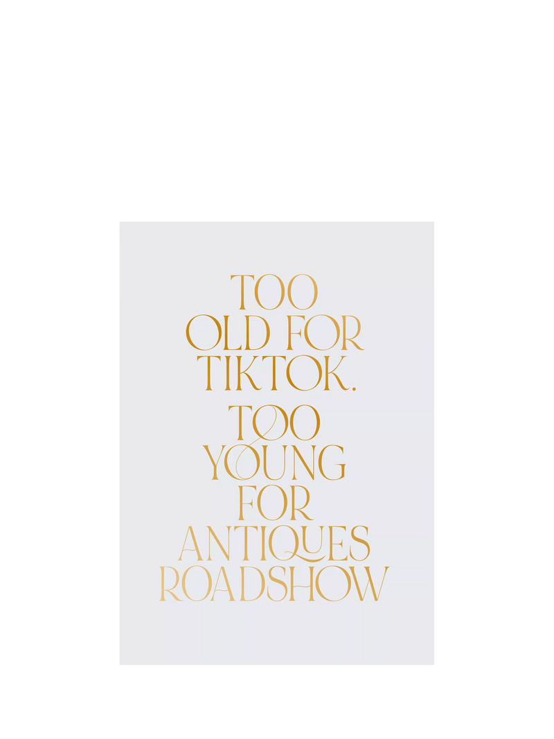 Pigment Too Old For TikTok birthday card - British product