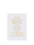 Pigment Too Old For TikTok birthday card - British product