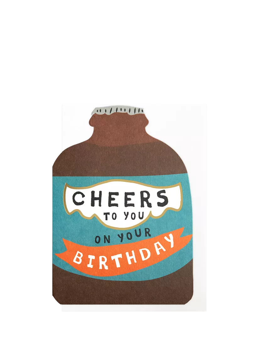 Caroline Gardner beer bottle birthday card - British product
