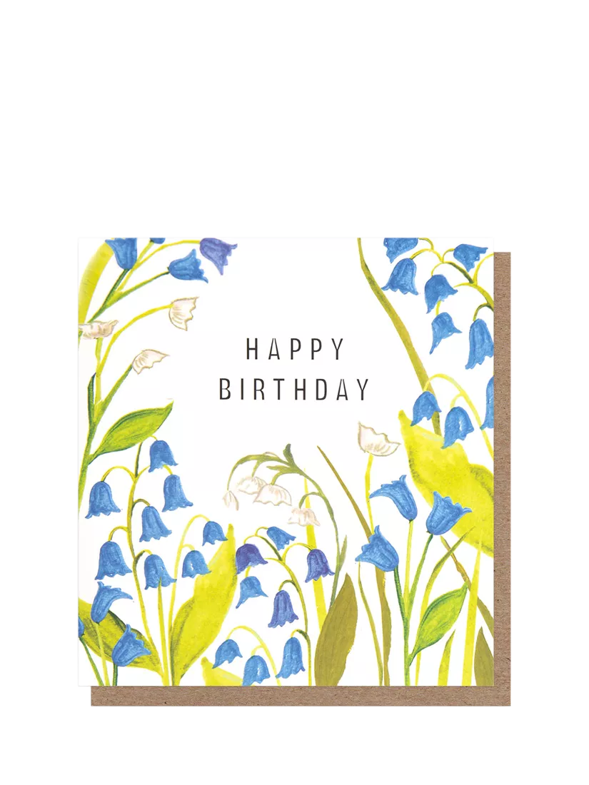 Caroline Gardner Bluebells Birthday Card with envelope (British brand)