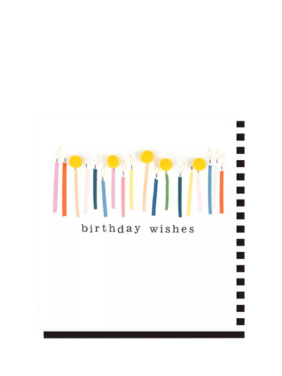 John Lewis Caroline Gardner Candles Pom Poms Birthday Card- Buy online at McGrocer