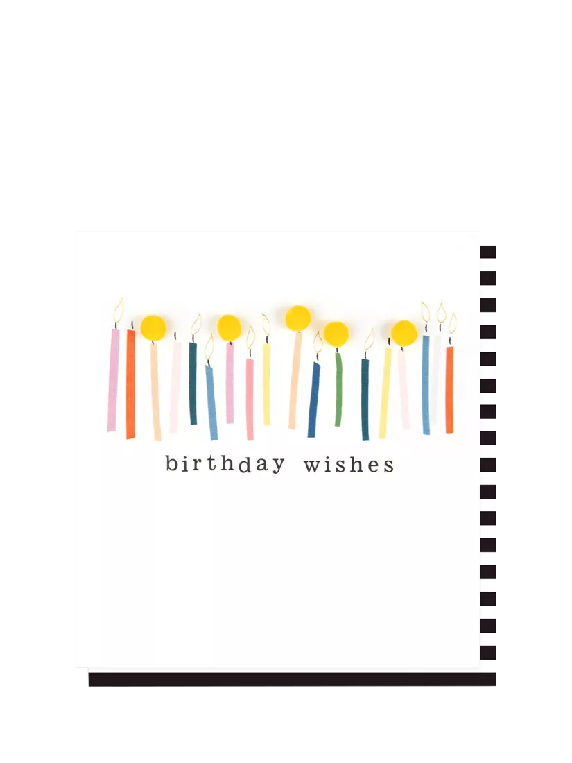 Caroline Gardner pom poms birthday card (British brand)