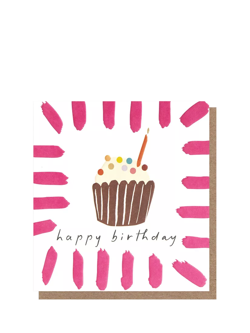 Caroline Gardner cupcake birthday card with envelope, imported from the UK