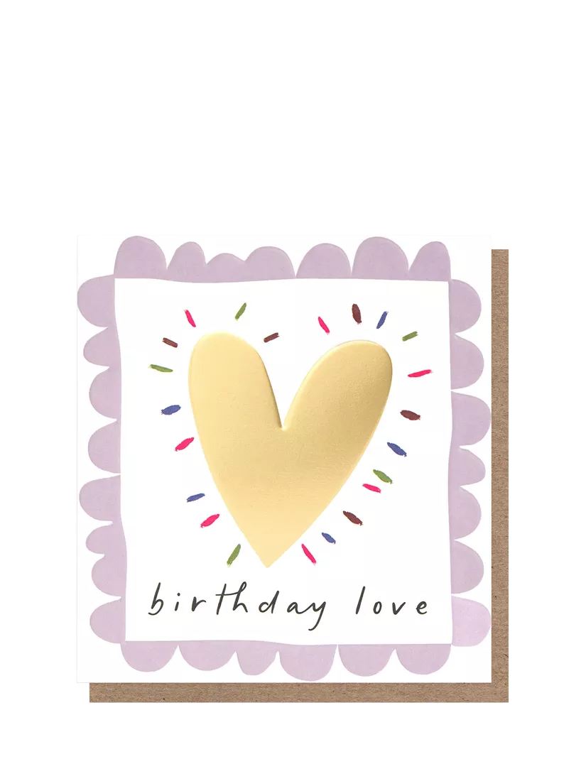 Caroline Gardner birthday card with scallop heart design, imported from the UK