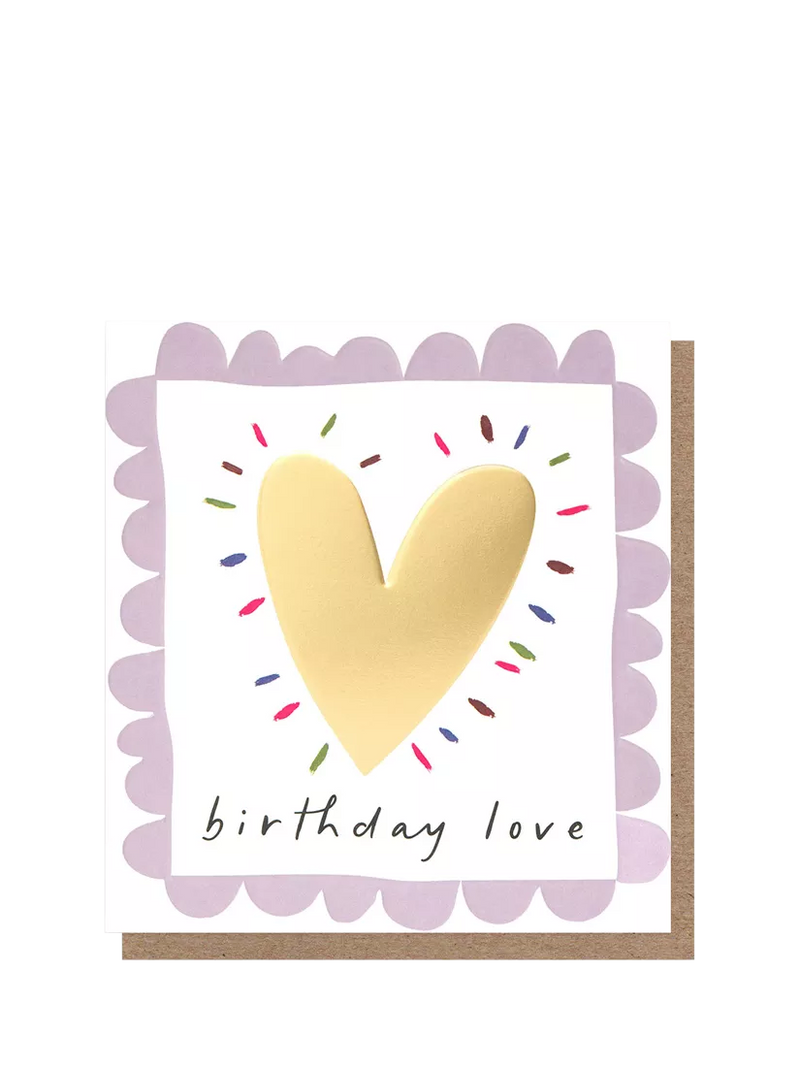Caroline Gardner birthday card with scallop heart design, imported from the UK