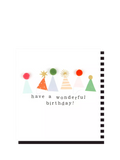 Caroline Gardner pom pom party hats birthday card (British brand)