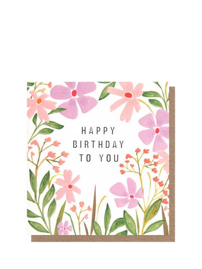 John Lewis Caroline Gardner Floral Frame Birthday Card- Buy online at McGrocer