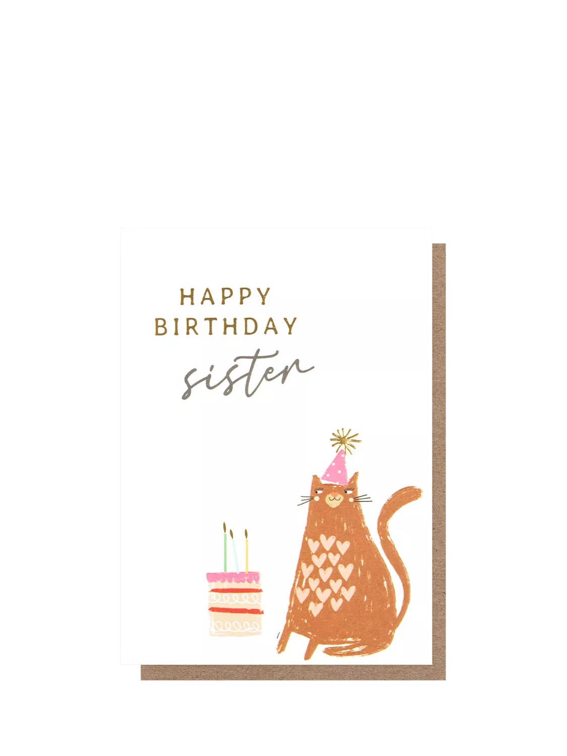 Caroline Gardner cat with cake sister birthday card - British product