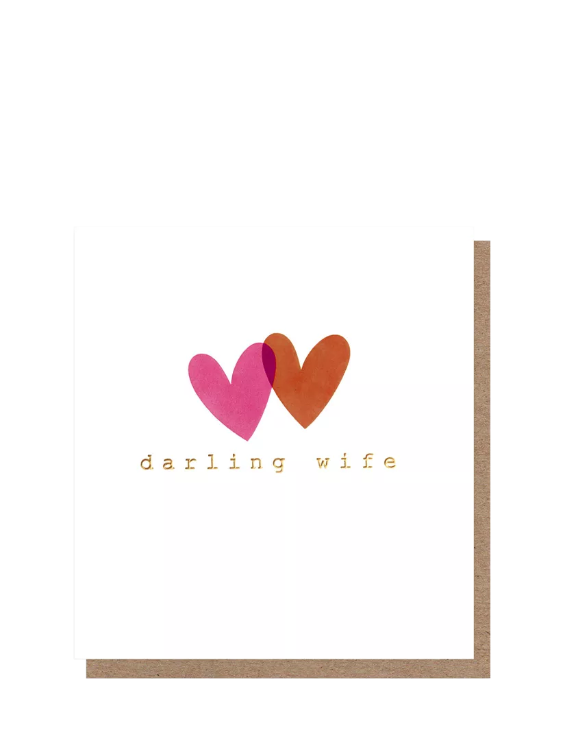 Caroline Gardner wife birthday card with overlapping hearts design - British product
