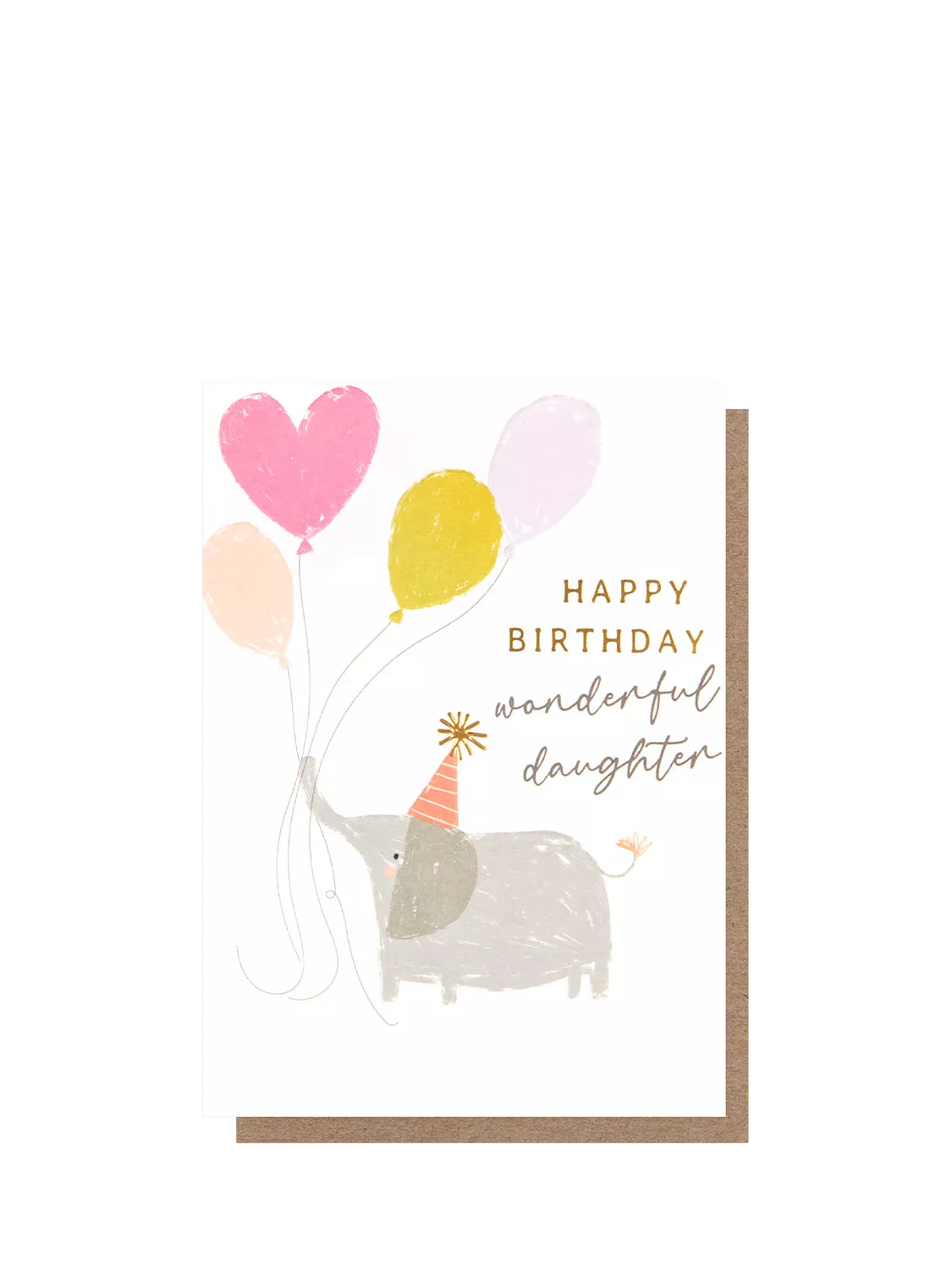 Caroline Gardner daughter birthday card blank inside with brown envelope - British product