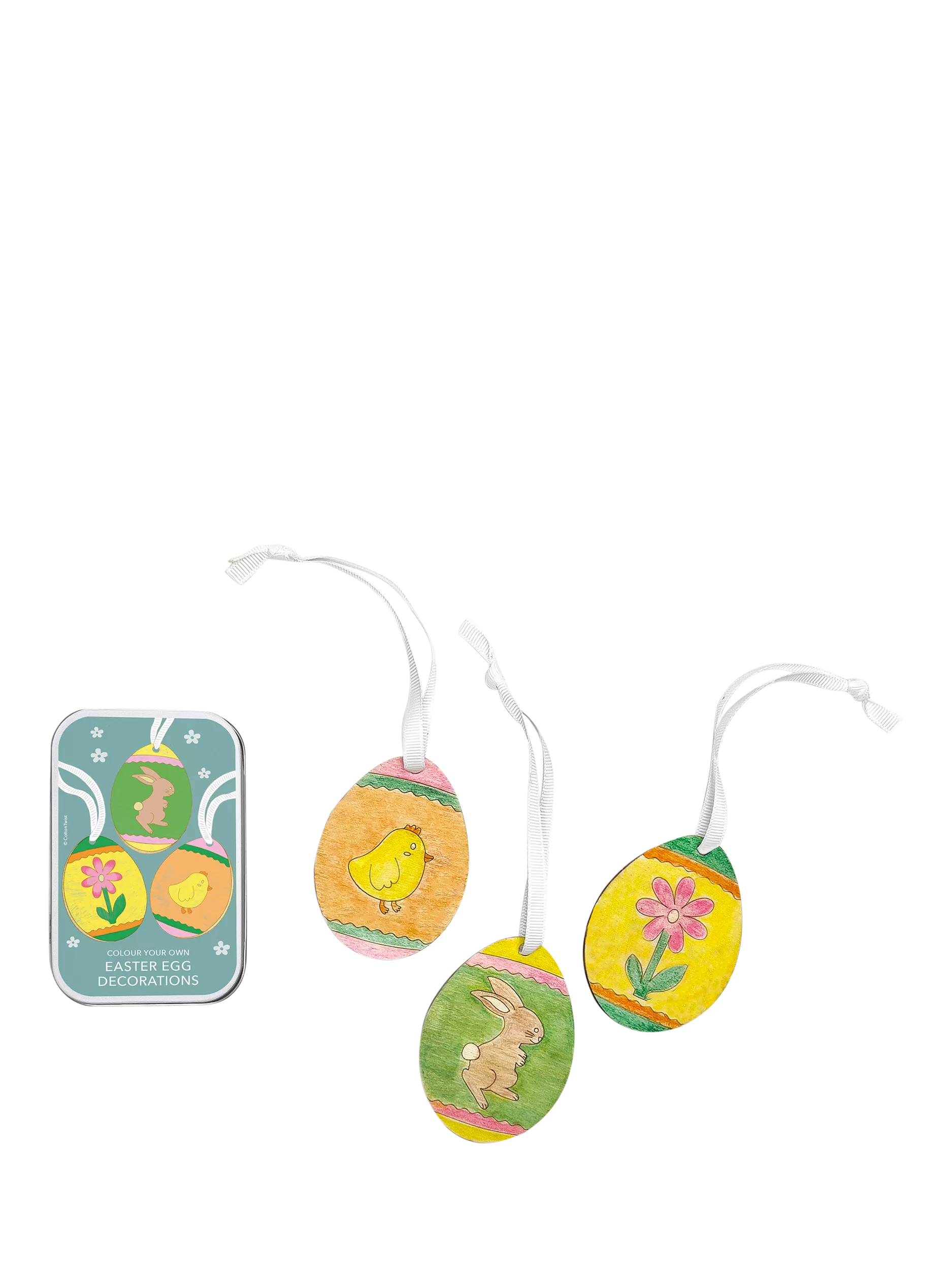 Cotton Twist wooden egg Easter decorations kit, imported from the UK