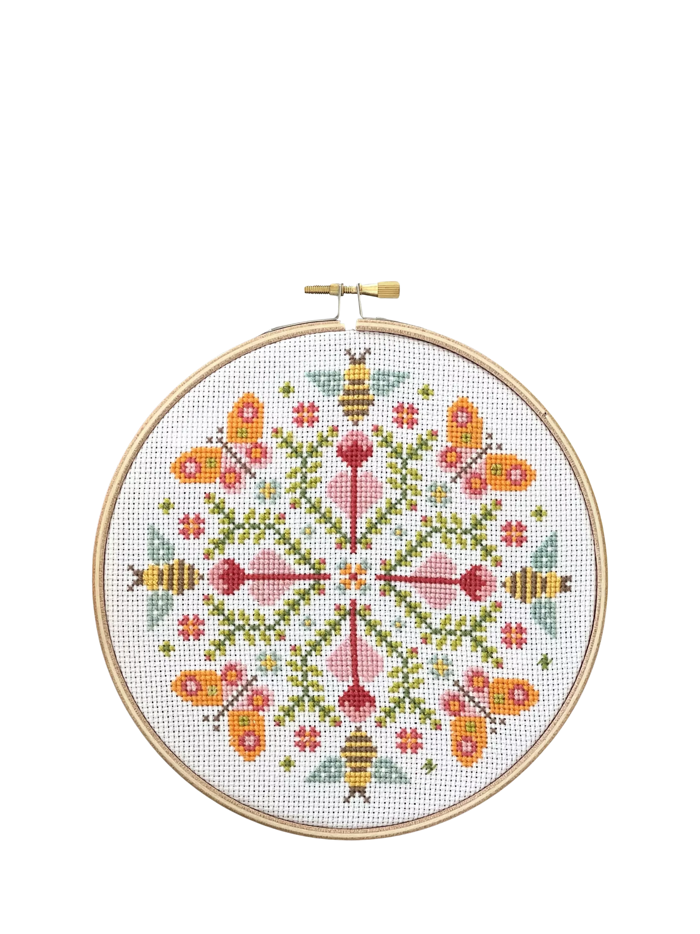 Historical Sampler Company butterfly mandala cross stitch kit - British product