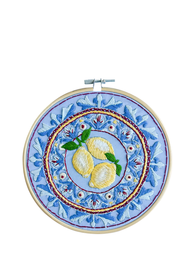 John Lewis MakeBox & Co Amalfi Lemons Plate Embroidery Kit- Buy online at McGrocer