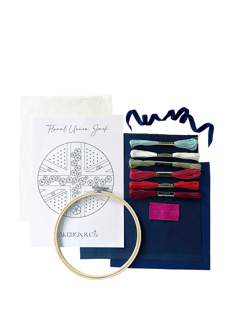 MakeBox & Co union flag embroidery kit - British product