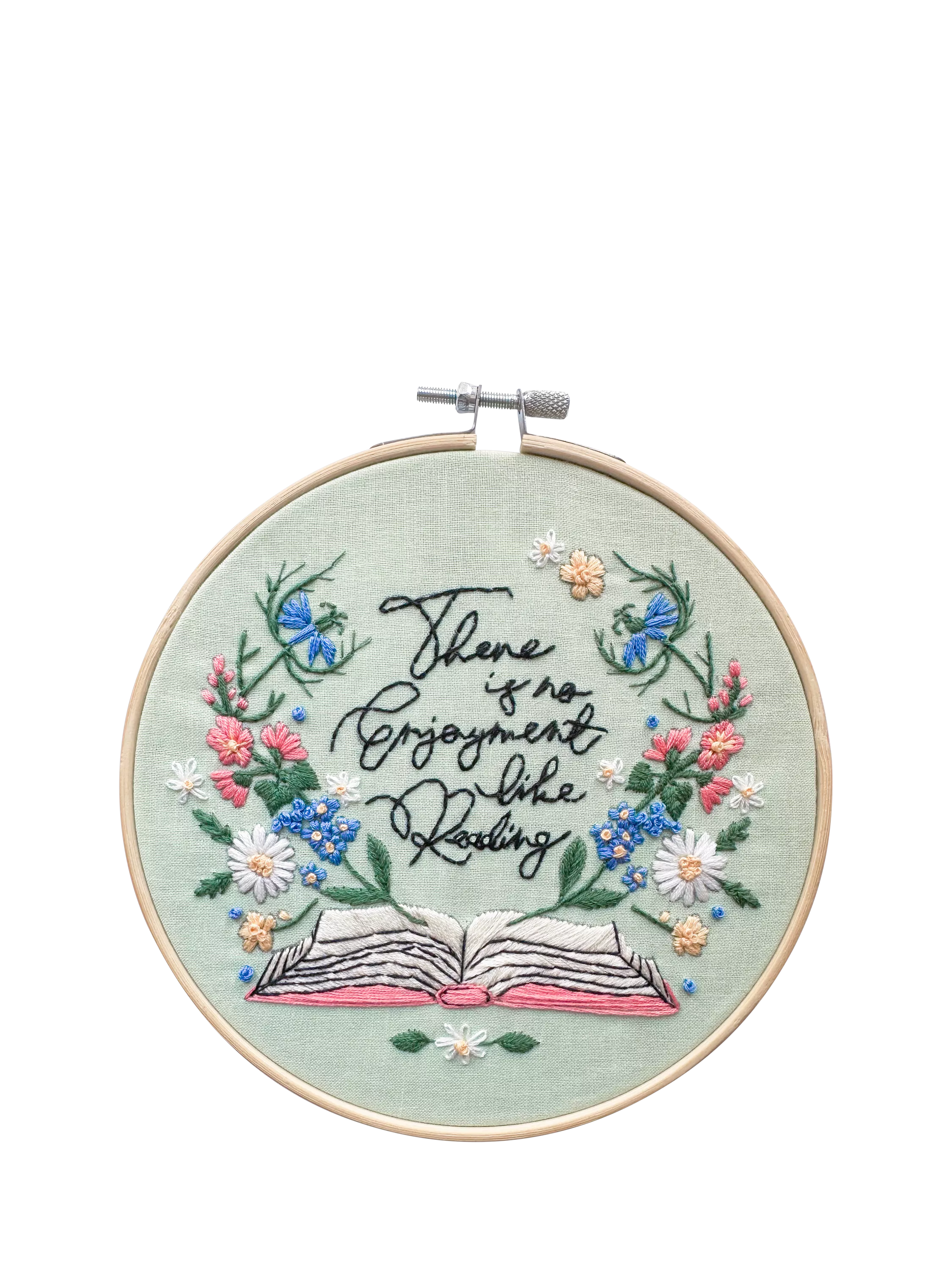 MakeBox & Co Enjoyment of Reading embroidery kit, UK version