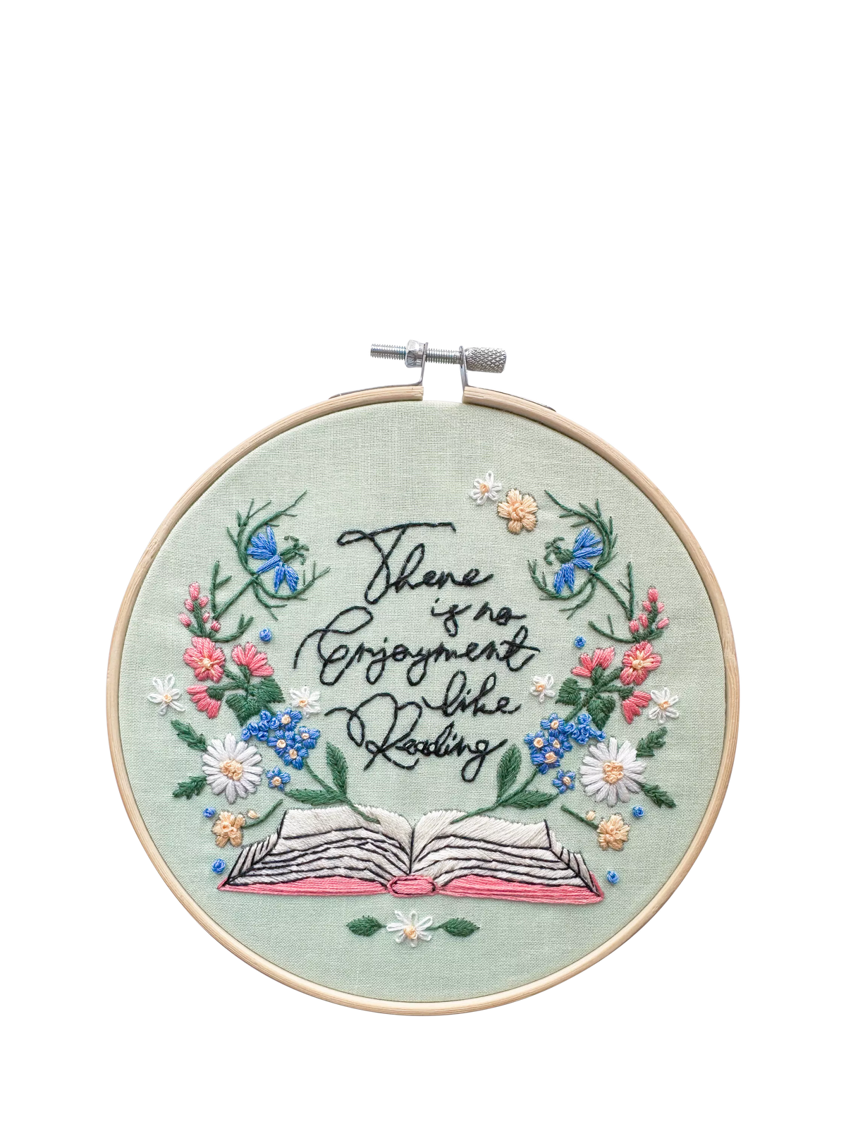 MakeBox & Co Enjoyment of Reading embroidery kit, UK version