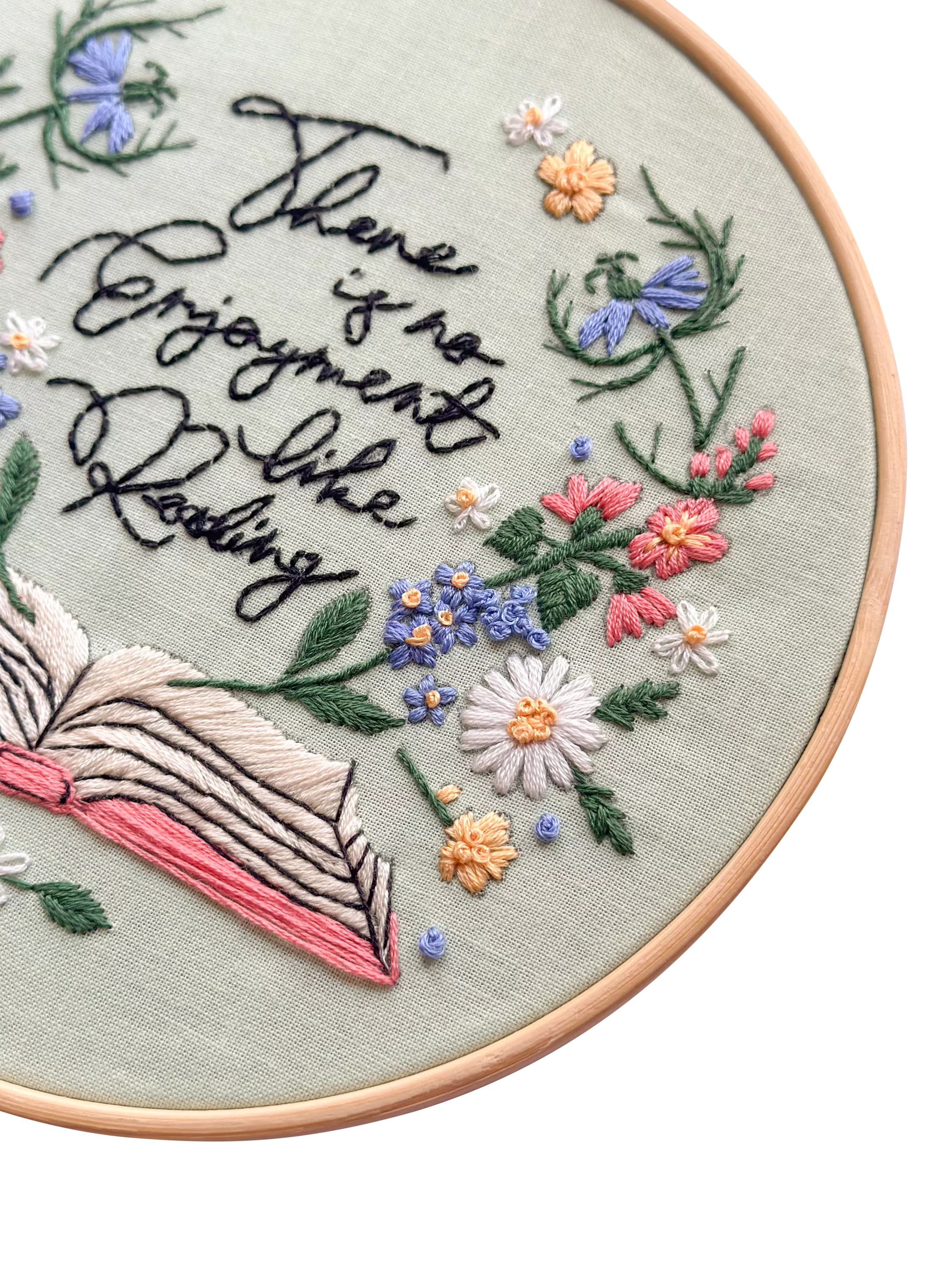 MakeBox & Co Enjoyment of Reading embroidery kit, UK version
