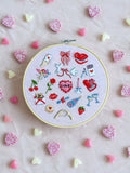 MakeBox & Co Love Tokens embroidery kit 8-inch, imported from the UK