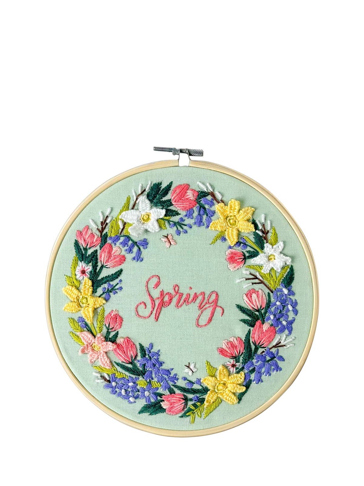 MakeBox & Co spring floral embroidery kit 20cm (British brand)